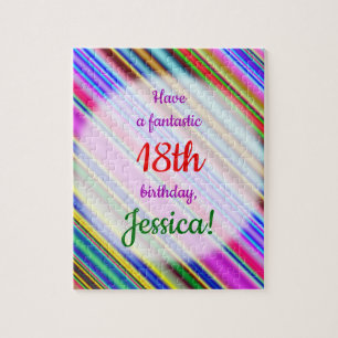 Puzzle Amusant, coloré, personnalisable 18e anniversaire