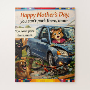 Puzzle amusant de la fête des mères avec chat chie