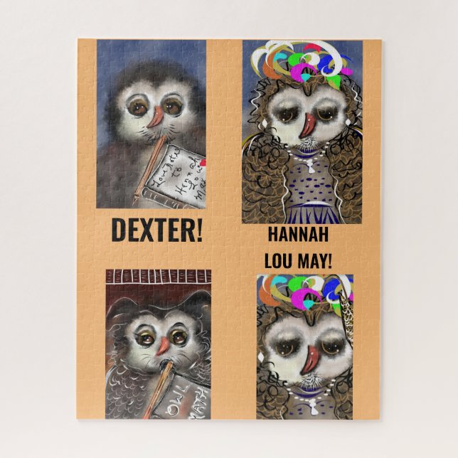 Puzzle amusant, mignon OWLS ! DEXTER, HANNAH LOU M (Vertical)