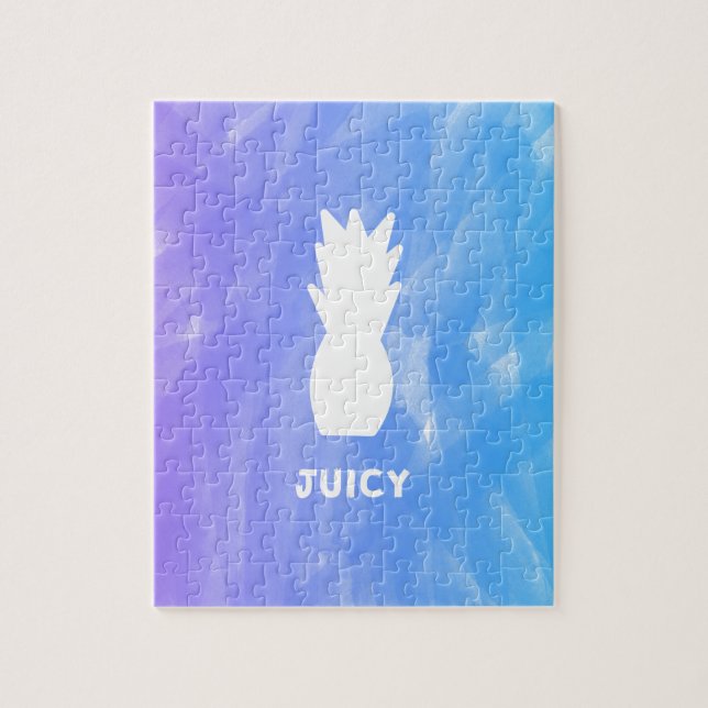 Puzzle Ananas d'aquarelle - pourpre/bleu (Vertical)