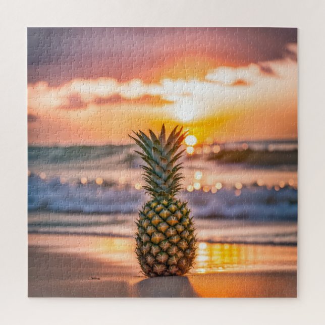 Puzzle Ananas sur la plage tropicale (Vertical)