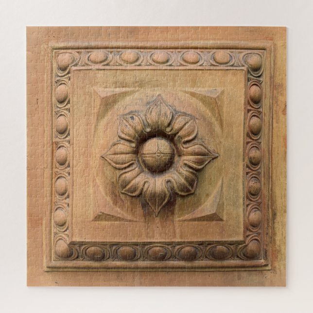 Puzzle Ancien plaque florale italienne en terre cuite, tu (Vertical)