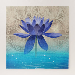 Puzzle Ancienne Egypte Stylisée Magic Blue Lotus Flower P
