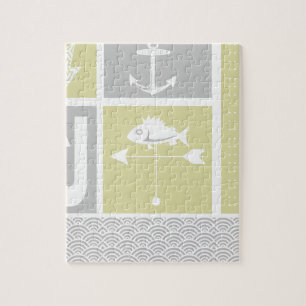 Puzzle Ancre marine jaune et gris Vane météorologique