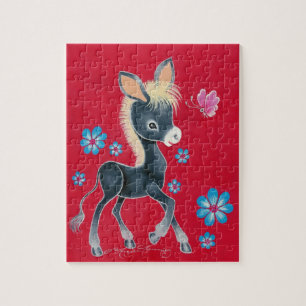 Puzzle Ânesse Bébé Féminine Avec Fleurs