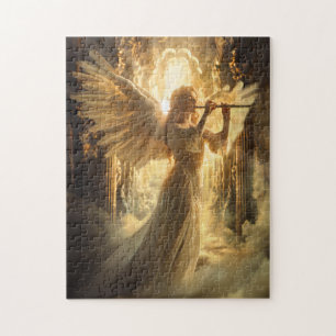 Puzzle Ange Féminin Sérénité Céleste avec Flûte