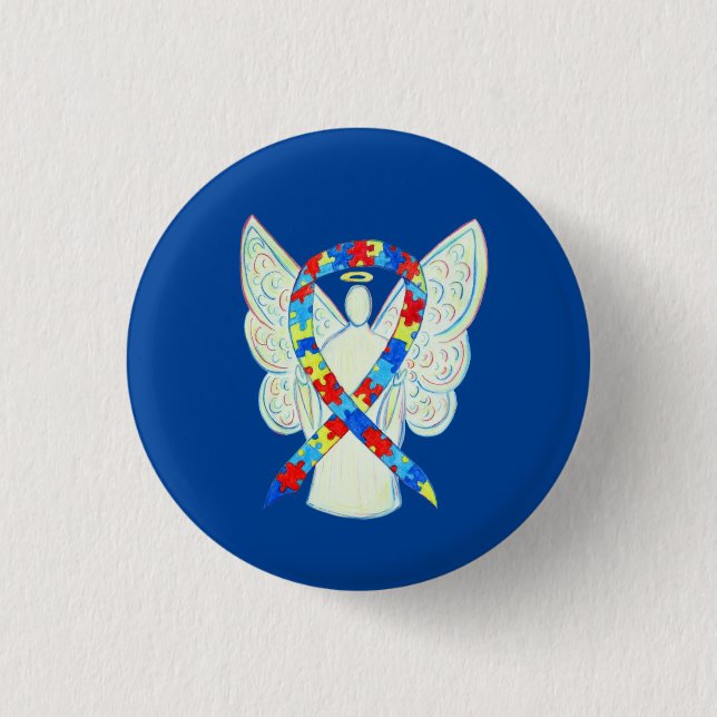 Puzzle Angel Autismus Sensibilisierungskampagne Ku Button (Vorderseite)