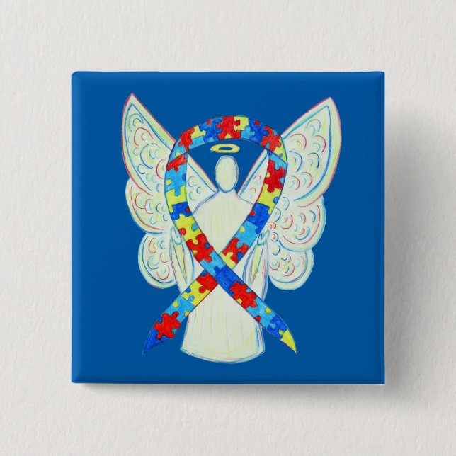 Puzzle Angel Autismus Sensibilisierungskampagne Ku Button (Vorderseite)