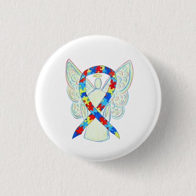 Puzzle Angel Autismus Sensibilisierungskampagne Ku Button (Vorderseite)