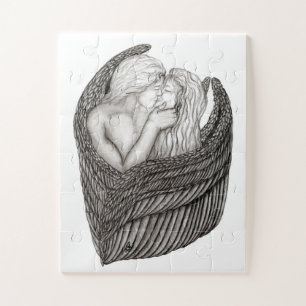 Puzzle Angels Kissing, noir et blanc Design