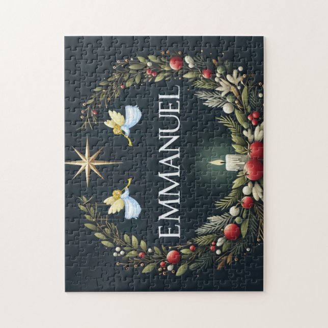 Puzzle anges de Noël Emmanuel (Vertical)