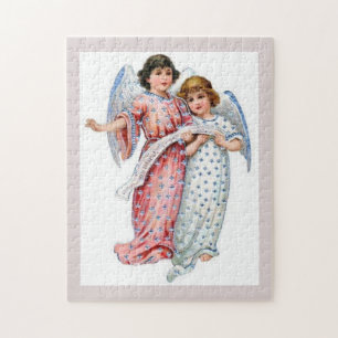 Puzzle Anges En Rose Et Bleu