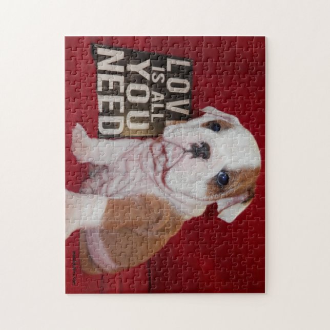 Puzzle anglais de bouledogue d'amour de despote (Vertical)