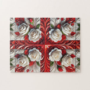 Puzzle Anglais Rose abstrait Design