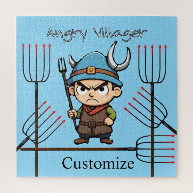 Puzzle Angry Villager Pitchfork Thunder_Cove (Vertical)