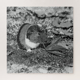 Puzzle AnimalArtBW_GuinéePig_001