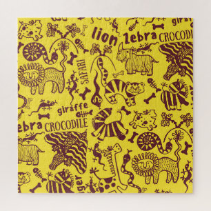 Puzzle Animaux africains : Motif culturel sans peau.