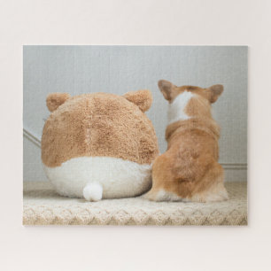 Puzzle Animaux de bébés cutest   Corgi & Plush Puppy