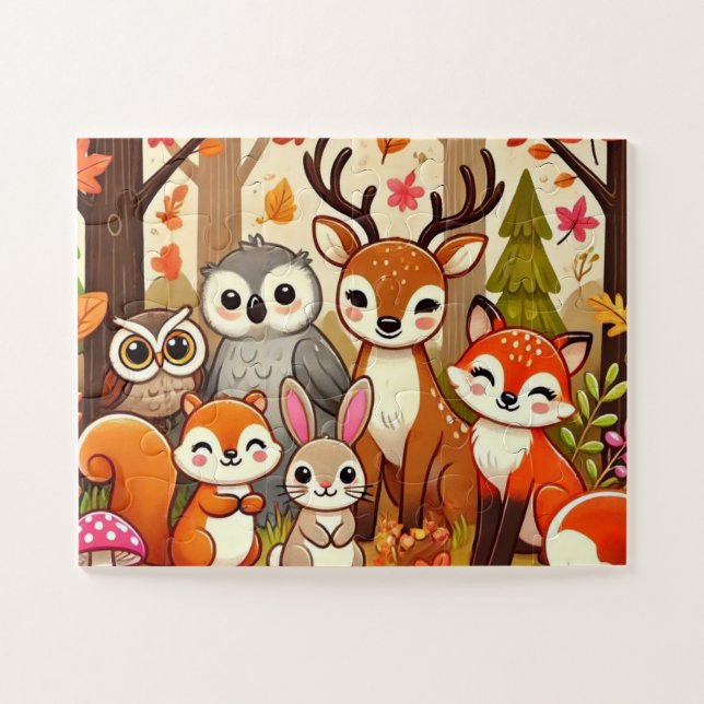 Puzzle Animaux des bois Automne (Horizontal)