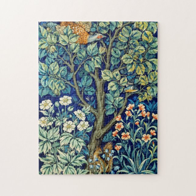 Puzzle Animaux et fleurs, forêt, William Morris (Vertical)