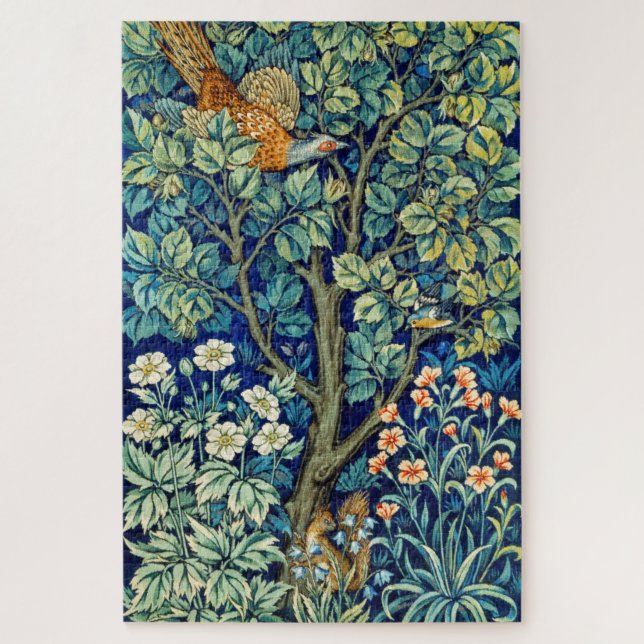 Puzzle Animaux et fleurs, forêt, William Morris (Vertical)