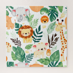 Puzzle Animaux mignons de safari motif jungle