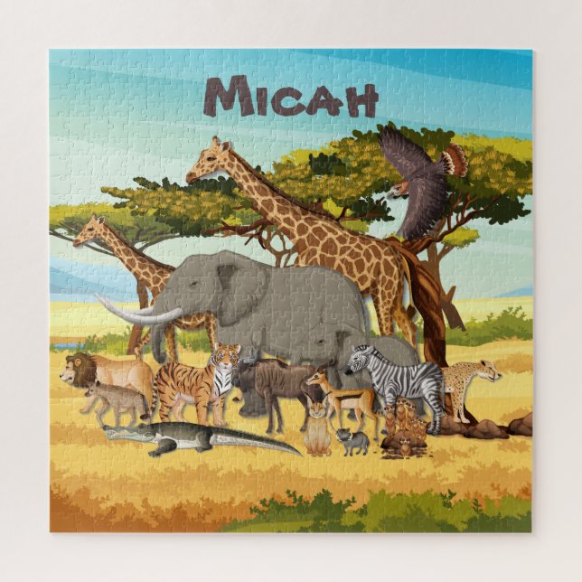 Puzzle Animaux personnalisés d'Afrique (Vertical)