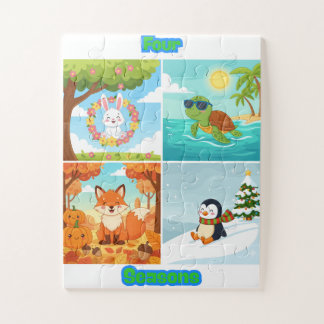 Puzzle Animaux Quatre Saisons pour Enfants