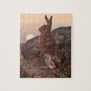 Puzzle Animaux sauvages d'autrefois, Lièvre par Winifred 