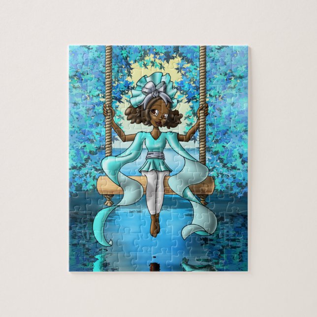Puzzle Anime de fille africaine (Vertical)