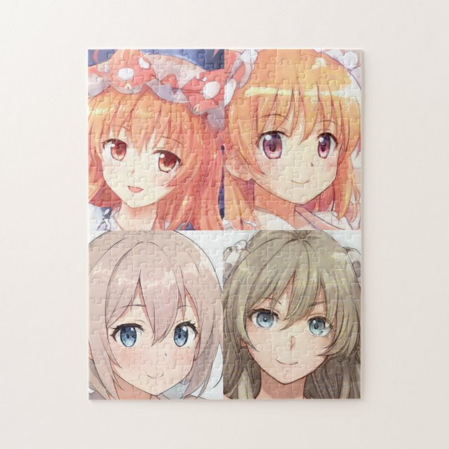 Puzzle Anime filles gingembre mignon et cheveux brun  (Vertical)