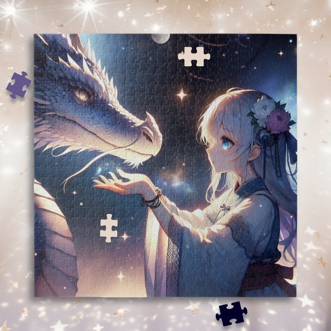 Puzzle Anime Girl et son dragon Mystique (Créateur téléchargé)