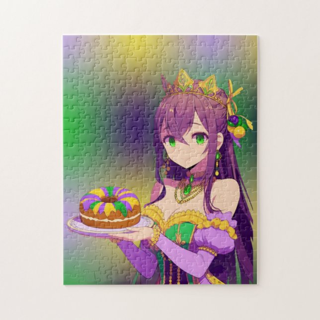 Puzzle Anime Mardi Gras King cake (Vertical)