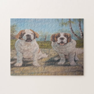 Puzzle Ann Hayes Peinture Deux St Bernards
