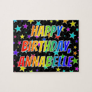 Puzzle "ANNABELLE" Prénom, Fun "HEUREUX ANNIVERSAIRE"