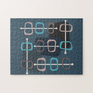 Puzzle Années 1950 Abstrait Art Hollow Rocks Turquoise