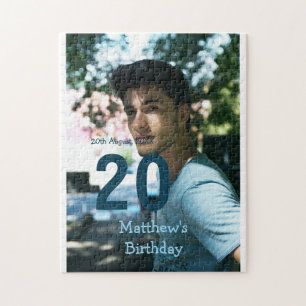 Puzzle anniversaire 20 ans ajouter nom photo date homme b