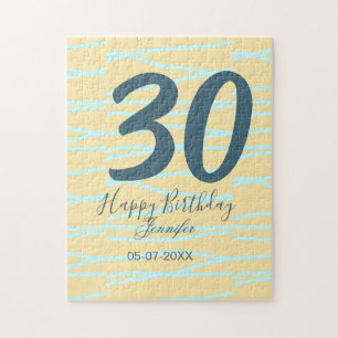 Puzzle anniversaire 30 ans ajouter nom date année jaune b