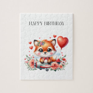 Puzzle Anniversaire de pilote de renard mignon