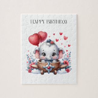 Puzzle Anniversaire d'éléphant volant