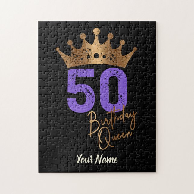 Puzzle Anniversaire Reine 50 pour 50e anniversaire couron (Vertical)