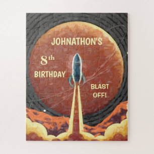 Puzzle Anniversaire Rocket Ship Universe Planète Amusemen