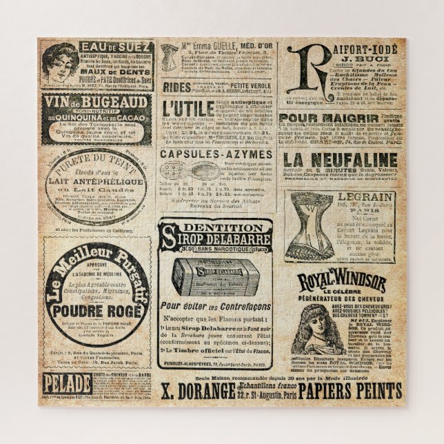 Puzzle Annonce de journal français 1897 (Vertical)