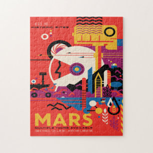 Puzzle Annonce de voyage Sci-Fi, Planète Mars