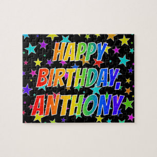 Puzzle "ANTHONY" Premier nom, "HAPPY BIRTHDAY"