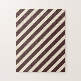 Puzzle Antique Blanc et café Brown Diagonal Stripes