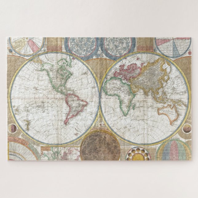 Puzzle Antique carte de l'Atlas du Vieux-Monde (Horizontal)