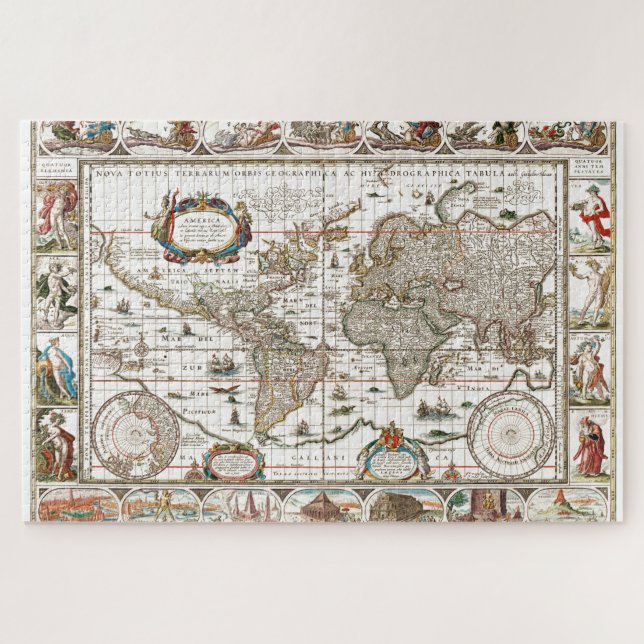 Puzzle Antique carte de l'Atlas du Vieux-Monde (Horizontal)