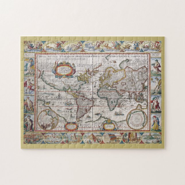 Puzzle antique de carte du monde (Horizontal)