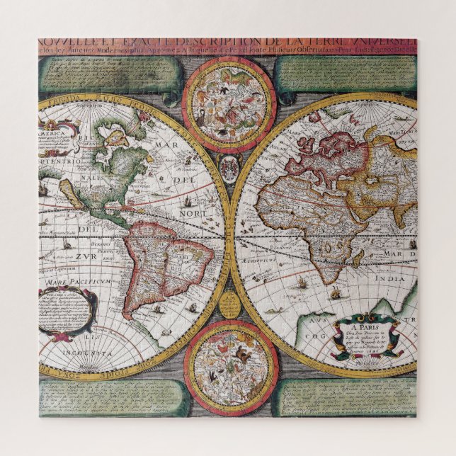 Puzzle Antique vieille carte inspirée (12) (Vertical)